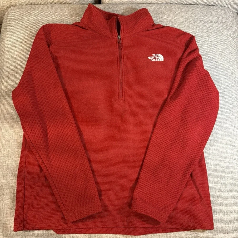 The North Face Men's XXL Red 1/4 Zip Fleece Pullover Lightweight Jacket